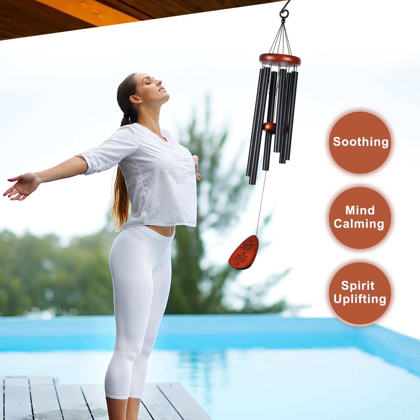 Memorial Wind Chimes for Outside, Sympathy Gift for Loss of Loved One Mom Dad, Ideal for Funeral, Remembrance & Bereavement, Outdoor Use