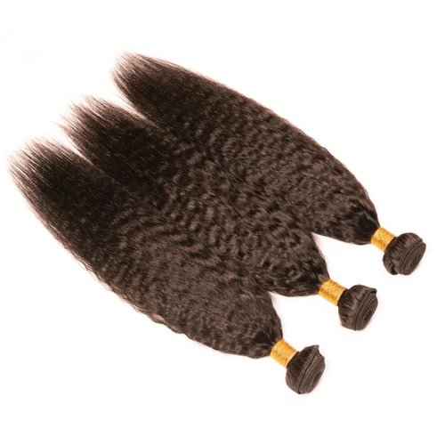 Condescension Bundles Human Hair 18 20 22" Inch Chocolate Brown Yaki Wave Human Hair Bundles Brazilian Virgin Remy Medium Brown Soft and Silky Hair Extensions