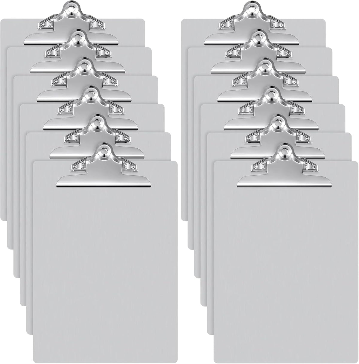 12 Pcs Metal Clipboard Heavy Duty Aluminum Clipboards 12 x 9 Inch Metal Clip Board with Low Profile Clip A4 Letter Size Document Holder for Office School Medical Jobsite Laboratory
