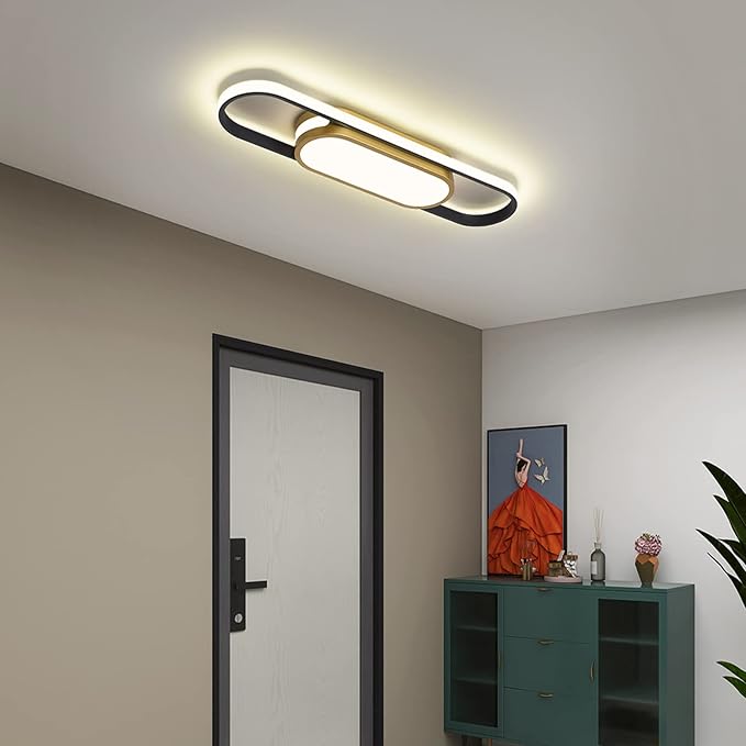 Tioolo Modern LED Flush Mount Ceiling Lights Dimmable LED Ceiling Lamp with Remote Control 2.3ft Acrylic Linear Ceiling Lighting Fixtures for Living Room Kitchen Dining Room Bedroom (40W/3000-6500K)