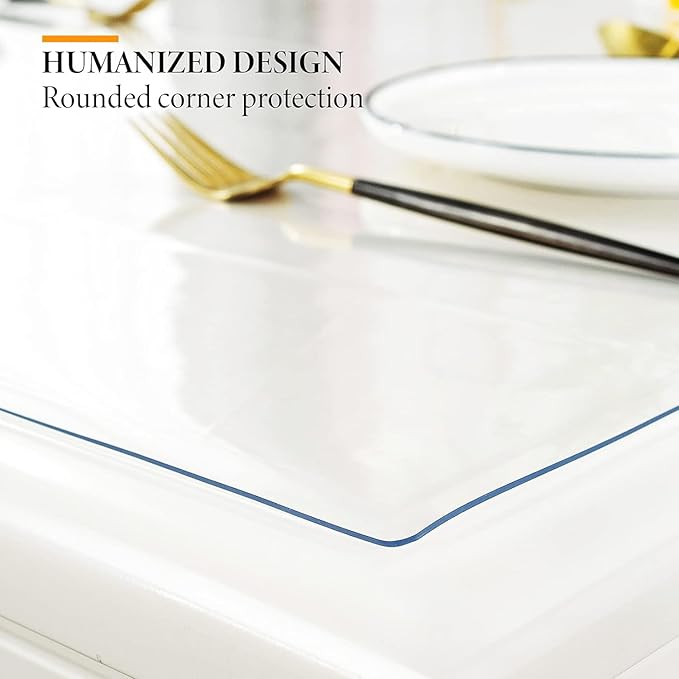 Deep Dream 1.5mm Clear Desk Cover Protector, 16×51 Inch Clear Desk Cover, Rectangular Vinyl Desk Pad, PVC Plastic Table Cover for Office, Dresser, Night Stand, Computer & Writing Desk Tabletop
