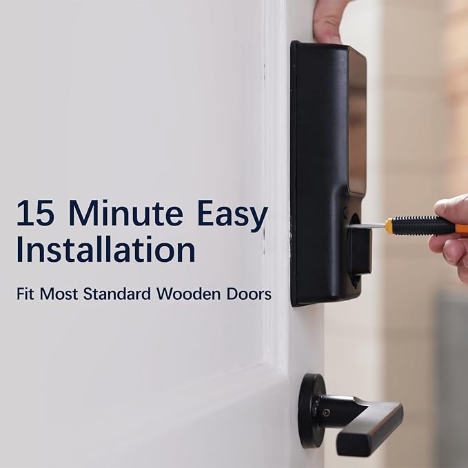 Video Smart Lock S398, 4-in-1 Camera + Video Doorbell + Fingerprint Keyless Door Lock + Indoor Display Monitor, Smart WiFi Deadbolt, App Remote Control, Easy Installation, Chime Included