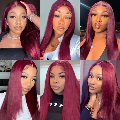 Vinmdonm Burgundy Bundles Human Hair 99J Straight 3 Bundles 18 20 22 inch 8A Brazilian Virgin Hair Extensions 99J Bundle 300g