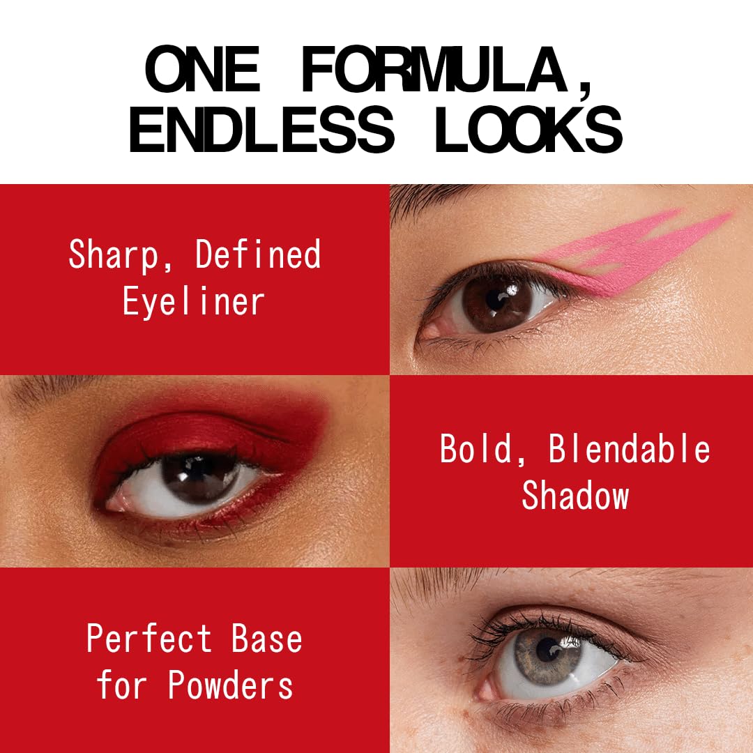 about-face Matte Fluid Eye Paint Scream of Consciousness – High-Pigment Liquid Eyeshadow, Long-Lasting, No-Budge Matte Finish, Vegan & Cruelty-Free (Primary Red)
