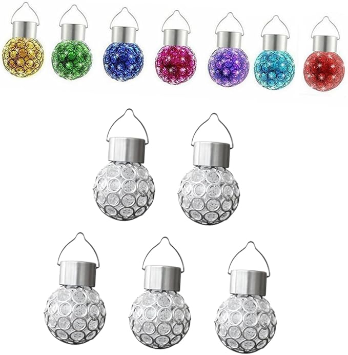 Mipcase 5pcs Solar Powered Lanterns Outdoor Decorative Hanging Lights Hanging Lamp Led Solar Garden Light Amorphous Silicon Panel