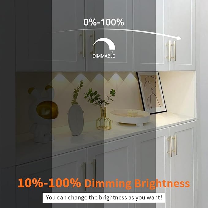 VST Smart Under Cabinet Lighting Work with Alexa Google Home Assistant App Remote Control, Recessed or Surface Mount 12V 2W/pc Puck Light for Kitchen Under Counter, Display Case, 10Pack 3000K~6000K.