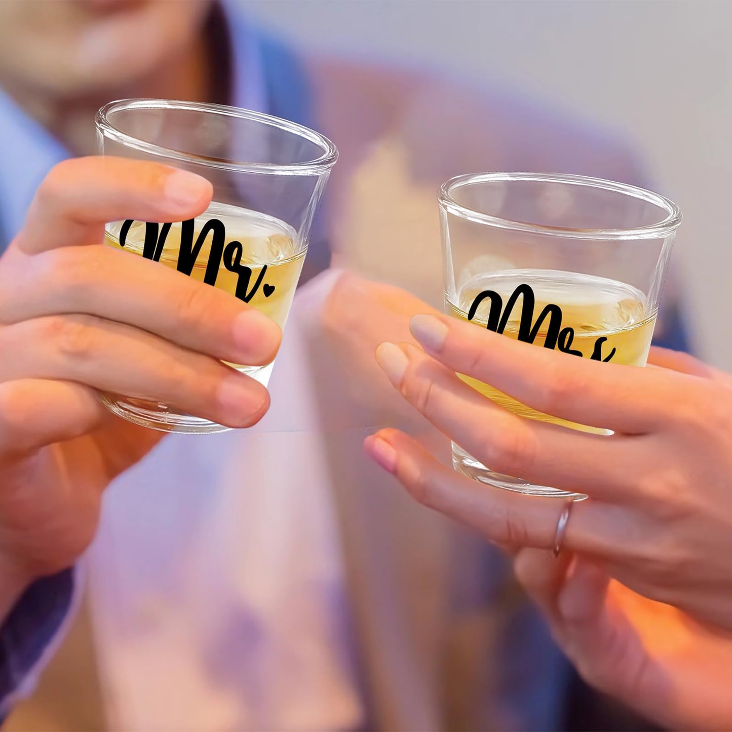 comfit Engagement Gifts for Newly Couples - Fiance Fiancee Gifts, Boyfriend & Girlfriend Wine and Whiskey Glass Set, Wedding Gift for bride and groom, Future Mr and Mrs Just Engaged Gift