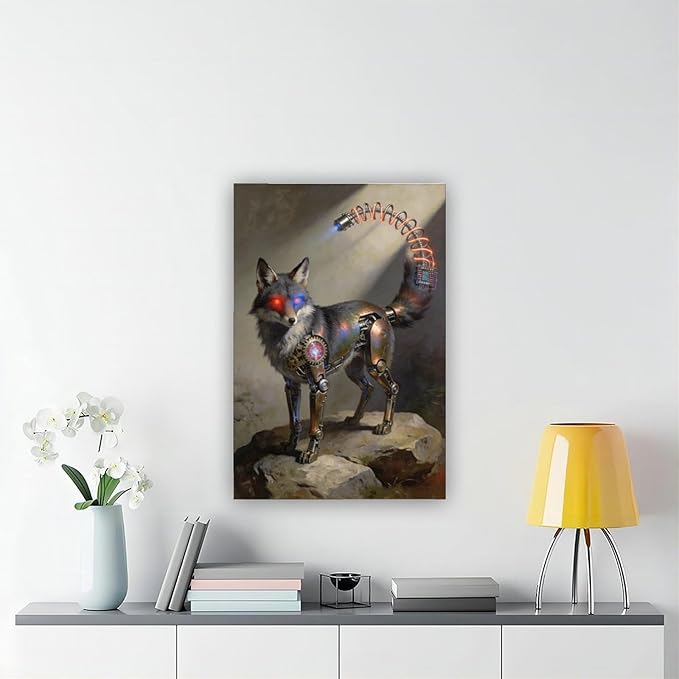 Framed Steampunk Fantasy Wall Art for Modern Living Room TV Wall Futuristic Industrial Style Decor Statement Artwork 16x24inch(40x60cm)