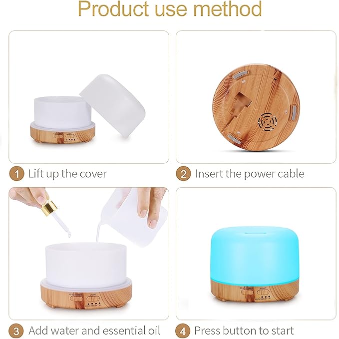 Air Humidifier, LED Essential Oil Diffuser Save Space with Color Changing Ambient Light for Home for Bedroom(#2)