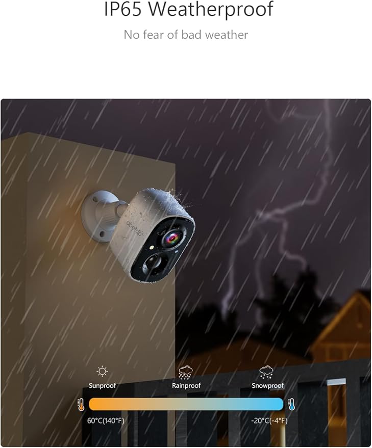 2K Wireless Security Cameras - Outdoor WiFi Security Cameras Color Night Vision, AI/PIR Detection, 2-Way Talk, Cloud/SD, Weatherproof, Battery Powered Outdoor Cameras (White-1)