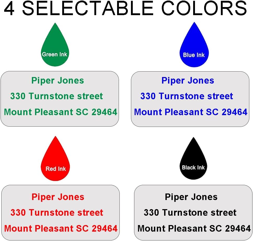 Custom Logo Stamp,Personalized Business Stamp Customized Self-Inking Stamp Business Logo Text Address Stamp-Round,4 Ink Colors Available (White Case)