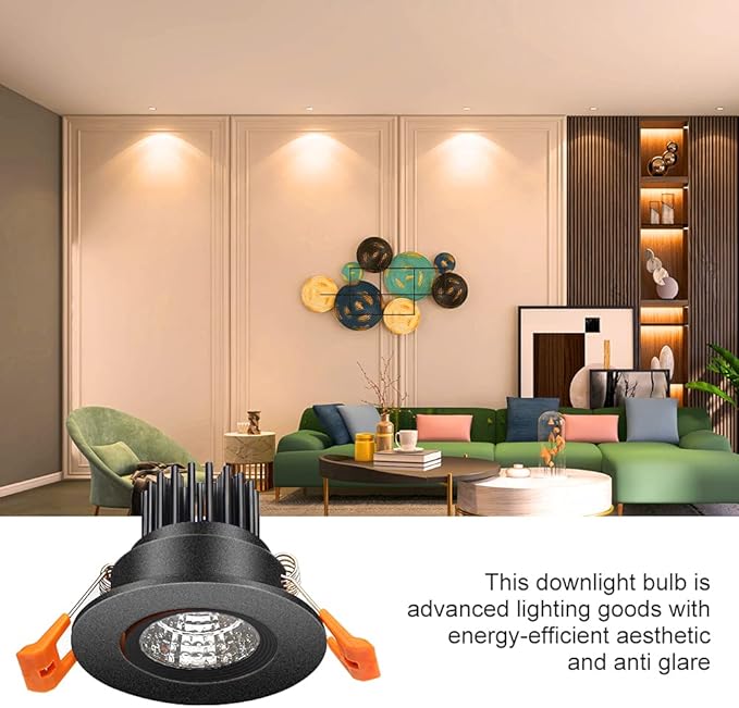 LightingWill 2inch LED Dimmable Downlight, 3W COB Recessed Ceiling Light, Ultra Warm White 2700K, CRI80, 25W Halogen Bulbs Equivalent, Black (10 Pack)