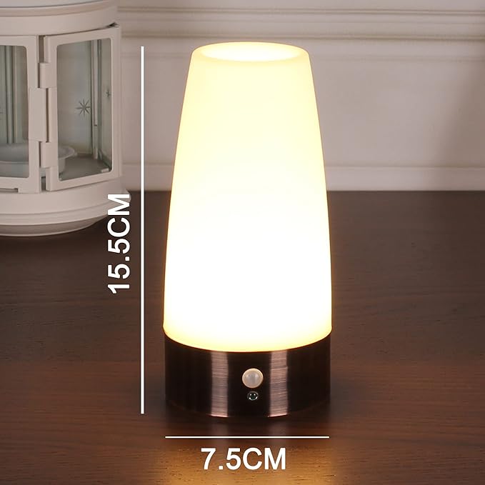 2pack Motion Sensor Table lamp Battery Operated Night Light for Bedroom Hallway