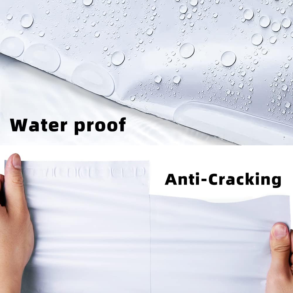 POLYSELLS 1000 Pcs 10x13 Inch White Poly Mailers Shipping Envelopes, Strong Adhesive Sealing, Waterproof, and Tear-resistant Postal Mailing Bags for Clothing, Books, and Accessories