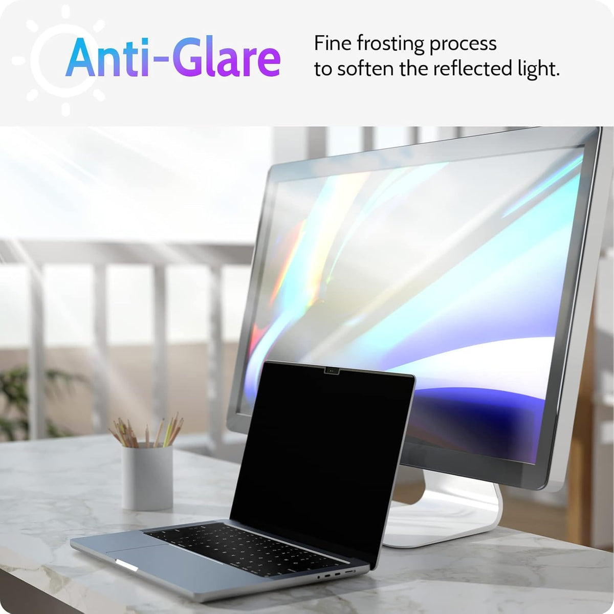 Magnetic Privacy Screen for MacBook Air 15 Inch (2023-2025, M2 M3 M4) - A2941 A3114 A3241, 15inch Removable Matte Anti Blue Light Glare Filter for Mac Air 15.3" Laptop Computer