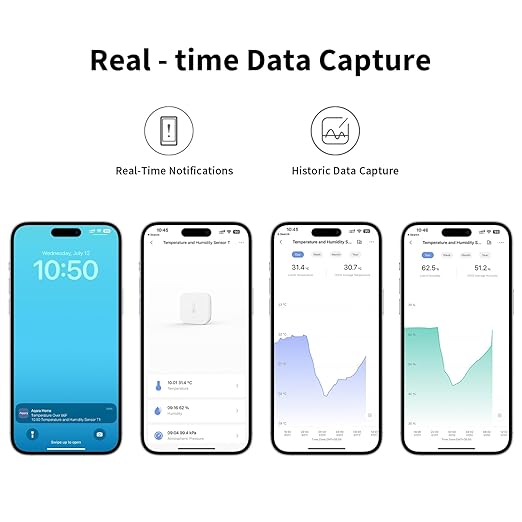 Aqara Temperature and Humidity Sensor T1, Wireless Thermometer Hygrometer for Home Automation, Remote Monitoring, Requires Aqara Hub, Zigbee 3.0, Works with Apple HomeKit, Alexa, IFTTT