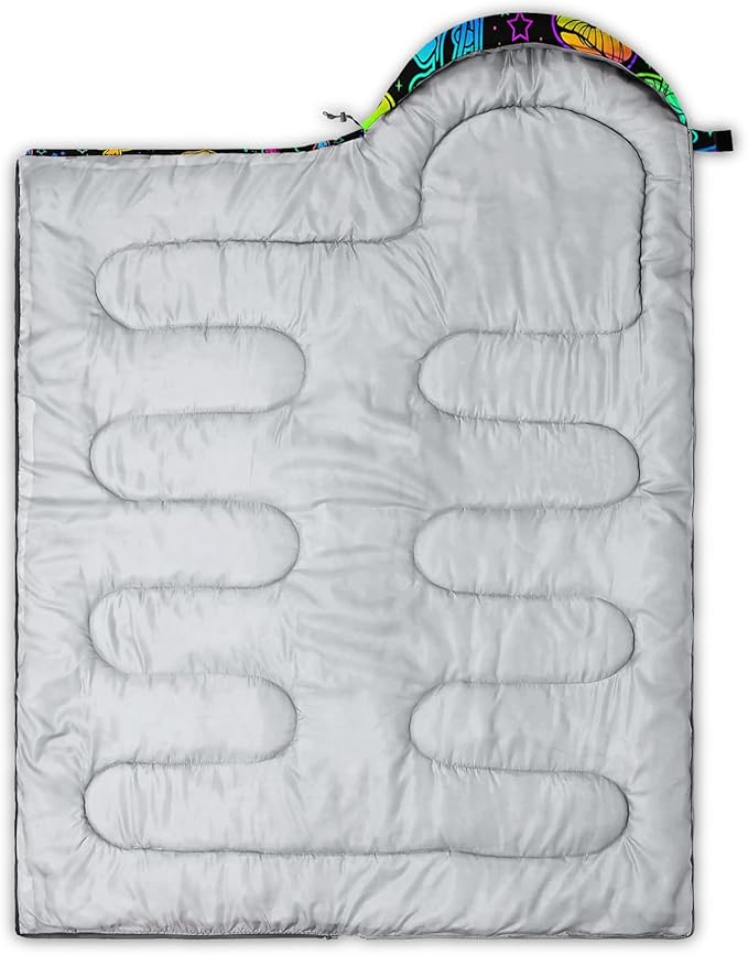 AILONEN Kids Floral Cat Camping Sleeping Bags,Lightweight & Waterproof,3 Season Warm & Cool Weather,Kawaii Kitten Sleeping Bags for Girls Adults,Travelling,Outdoors