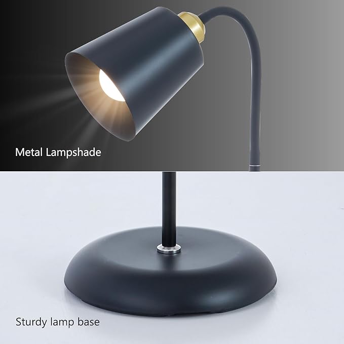 AoMck Floor Reading Lamp, Industrial Metal Floor Lamps for Living Room with Adjustable Bendable 2 in 1 Reading Table Lamps for Living Room Bedroom Office, 12W Bulb Included (White)