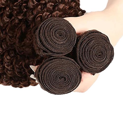 Giginger Bundles Human Hair 20 22 24 Inch Chocolate Brown Deep Wave Human Hair Bundles Deep Curly Unprocessed Quick Weave Soft Sewn In Hair Extensions for Black Women