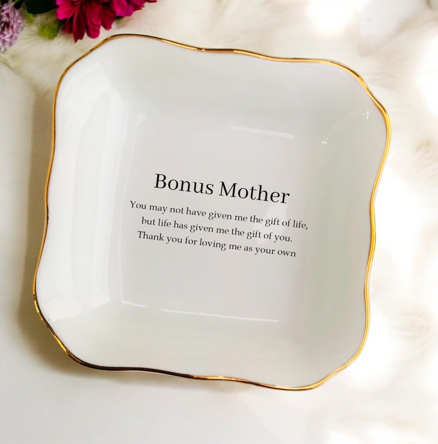 BAT TRANG Ceramic Jewelry Dish, When I Fell In Love With Your Son Ring Dish, Mother In Law Gift From Daughter In Law, Wedding Gift For Mother Of The Groom, Gift From Bride (Bonus Mom)