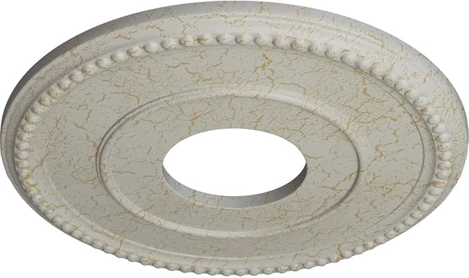 12 1/2"OD x 3 7/8"ID x 3/4"P Bradford Ceiling Medallion (Fits Canopies up to 6 5/8"), Hand-Painted Pot of Cream Crackle