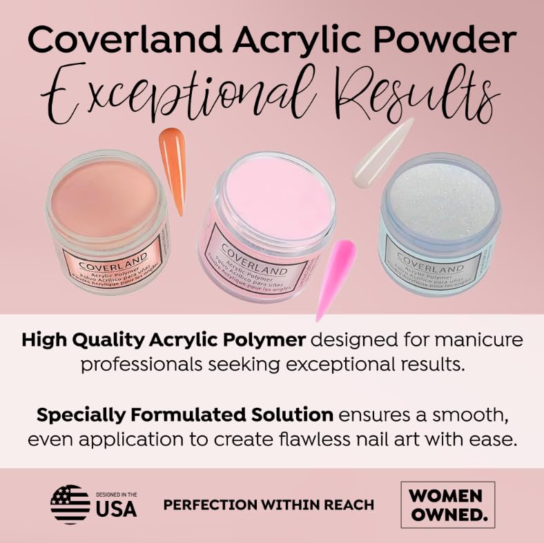 Tones Coverland Acrylic Nail Powder "Crushed Gold" - Limited Edition Acrylic Powder for Nail Design, Sculpting, and Masking Nail Bed Imperfections - Professional Acrylic Nail Supplies - (1.5 Oz)
