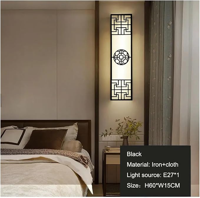 Chinese Style Bedroom Wall Lamp Strip Shaped Zen Background Wall Bedside Lamp Living Room Hallway Stairs Hotel Lighting