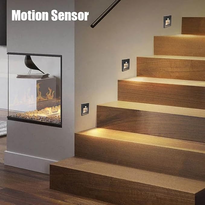 1 Pack Recessed Motion Sensor Light Indoor LED Night Lamp Sensor Intelligent Wall Light for Hallway, Kitchen, Hallway, Bedroom, Bathroom, Stairs