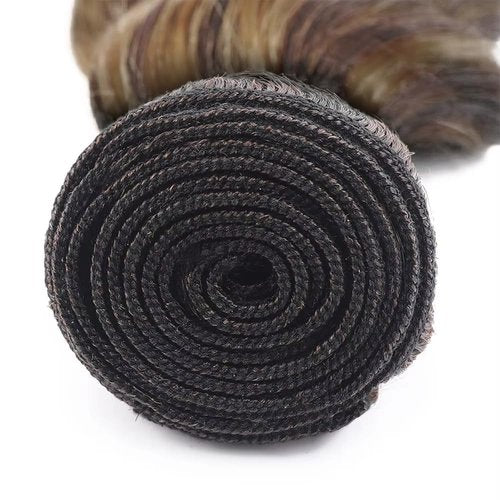 P427 Human Hair Bundles Ombre Highlight Bundle Water Wave Human Hair 3 Bundles 20 22 24 inch #27 and #4 Wet and Wavy Bundle