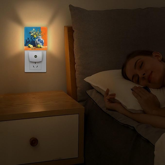 Night Lights Plug Into Wall, Cerulean Contrast LED Smart Light Sensor Night Light Auto Dusk to Dawn for Hallway, Bedroom, Bathroom, Stairway
