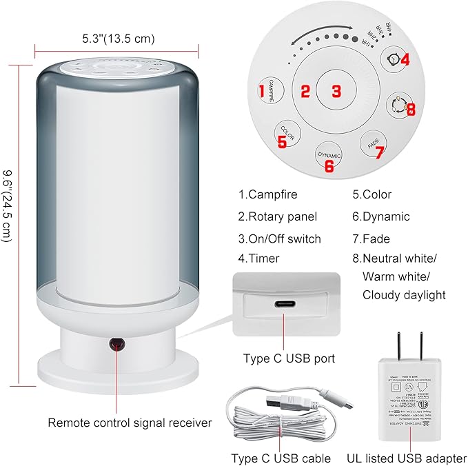 LED Color Changing Table Lamps, Dimmable Bedside Lamp with Remote, Plug in Desk Light Bedroom Lamp for Living Room-White