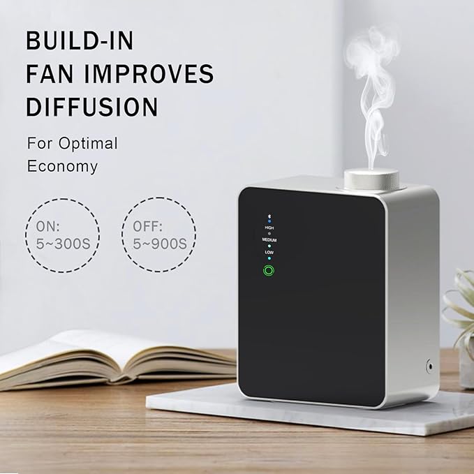 Wireless Smart Scent Waterless Home Fragrance Diffuser for Home, Spa, Office, Large Room,Cover Up to 2000 Sq. Ft, Commercial Aromatherapy Nebulizing Oil Diffuser Gift