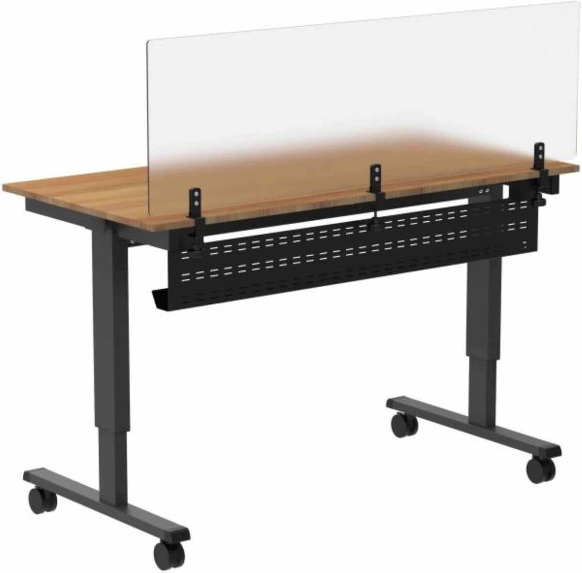 Stand Up Desk Store Under Desk Cable Management Tray Black Horizontal Computer Cord Raceway and Modesty Panel (Black, 39")