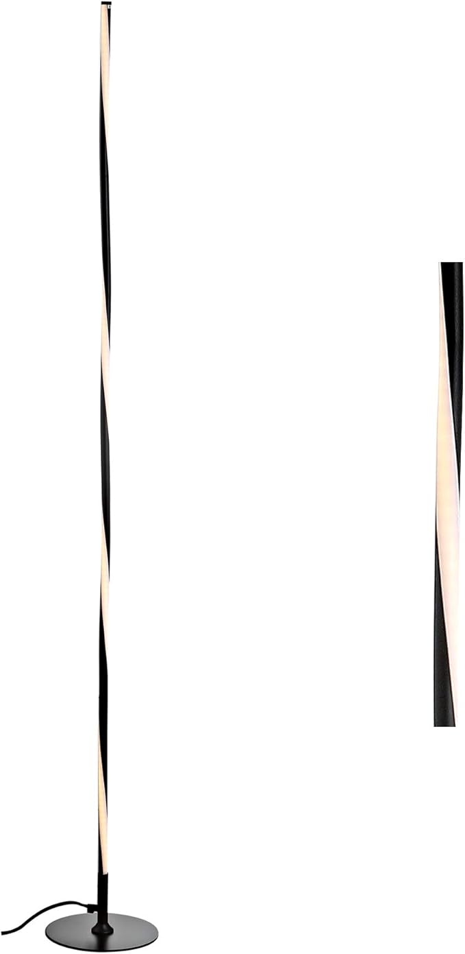 Eyely EYL7006C Levi 63.75" LED Integrated Floor Lamp for Reading Room, Living Room, Office, Bedroom, Modern, Contemporary, Black