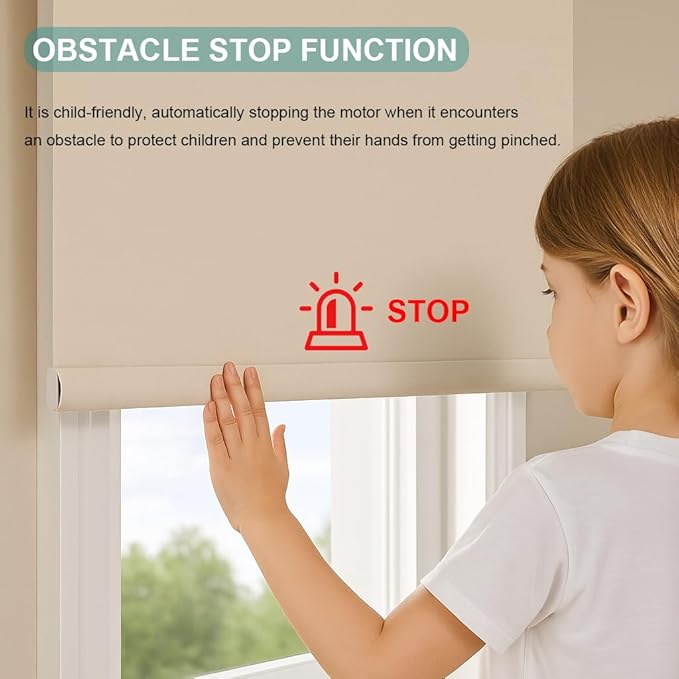 Solar Powered Roller Shade Motor with Remote, Type-C Rechargeable 2800mAh Battery for 1.5” Tube (38mm), Wireless Electric Blind Drive Retrofit Kit, Quiet (1.5N.m Torque 32rpm/min)