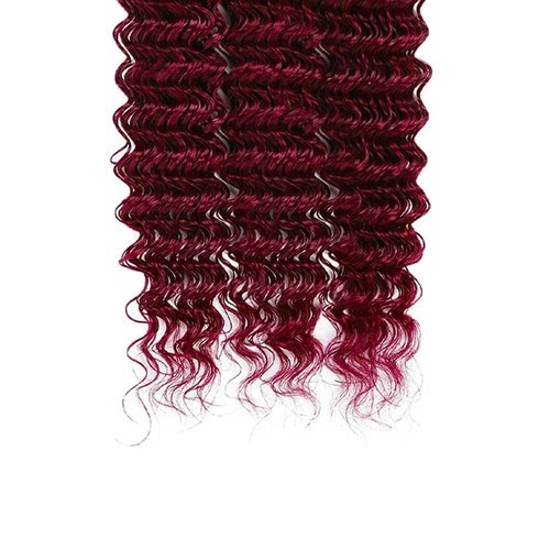 Giginger Bundles Human Hair Burgundy 99J Deep Wave Human Hair Bundles 18 20 22 inch Wine Red Unprocessed Quick Weave Soft Sewn In Hair Extensions for Black Women