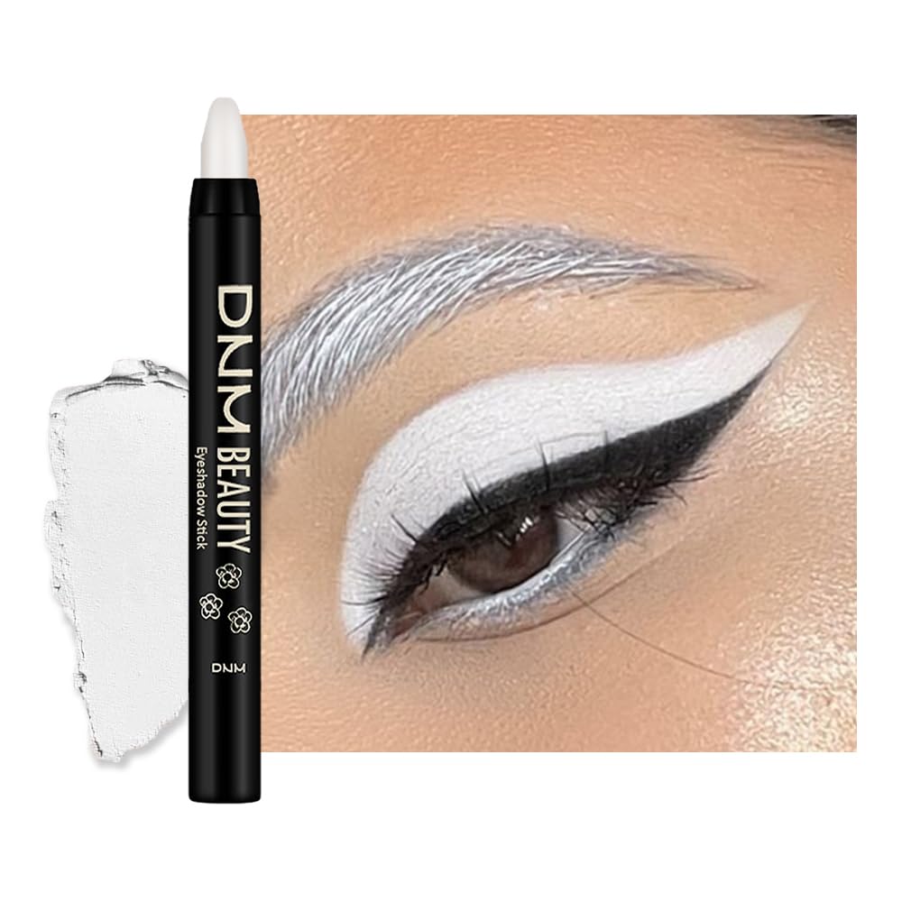 Kaely Cream Eye Shadow Sticks, Snowfall White Matte Eyeliner Pencil Eyeshadow Palette Makeup, Eye Highlighter Brightener Stick for Older Women Waterproof Pigmented, sombras para ojos, New-62