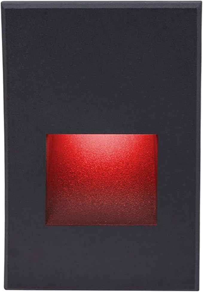 WAC Landscape Lighting, LEDme 120V LED Vertical Indoor and Outdoor Step and Wall Light Red in Black