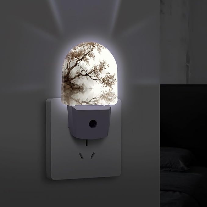 Night Lights Plug Into Wall, Misty Wash LED Smart Light Sensor Night Light Auto Dusk to Dawn for Hallway, Bedroom, Bathroom, Stairway