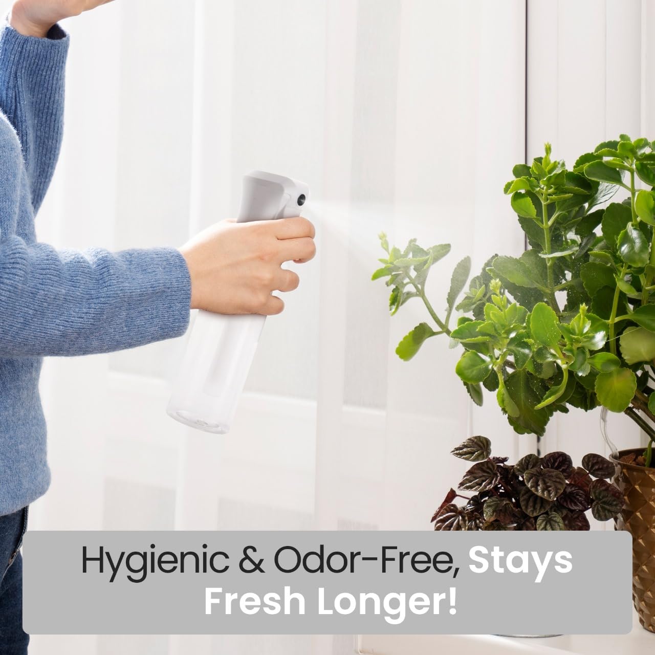 VIGOR PATH Continuous Spray Bottle – Fine Mist Mister Spray Bottle for Hair, Plants, Cleaning, Pets & Travel | Refillable Water Spray Bottles (200ml / 6.7oz) Clear