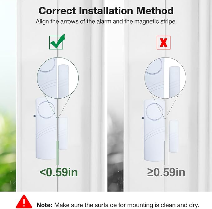 Door Window Alarm, 90DB Door Alarms for Kids Safety, Door Window Burglar Alarm-Window Pool Alarms for Home