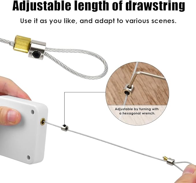 2PCS Automatic Door Closer, White Punch-Free Automatic Sensor, Residential Commercial Auto Door Closer with Drawstring, for Interior Door Home Offices Used