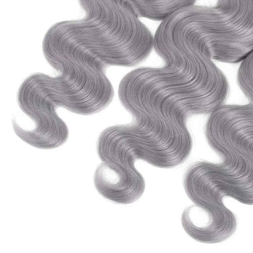 Giginger Sliver Grey Human Hair Bundles 16 18 20 inch Body Wave Human Hair Bundles Highlight Sliver Grey 100% Unprocessed Raw Quick Weave Hair for Black Women