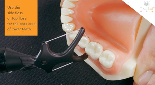 idi Toothbat - Wow Adult Floss Holder (Green/White/Black)-Patented Design Awards Winning Product, Easy, Comfort & Effective, Works Perfectly with Reach Waxed Nylon Floss (Green,White,Black)