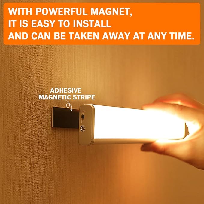 4 Pack LED Motion Sensor Lights, 10 LED Closet Battery Operated Lights, Stick-On Anywhere Magnetic Night Light Bar, Led Safe Light Indoor for Closet Stairs Wardrobe