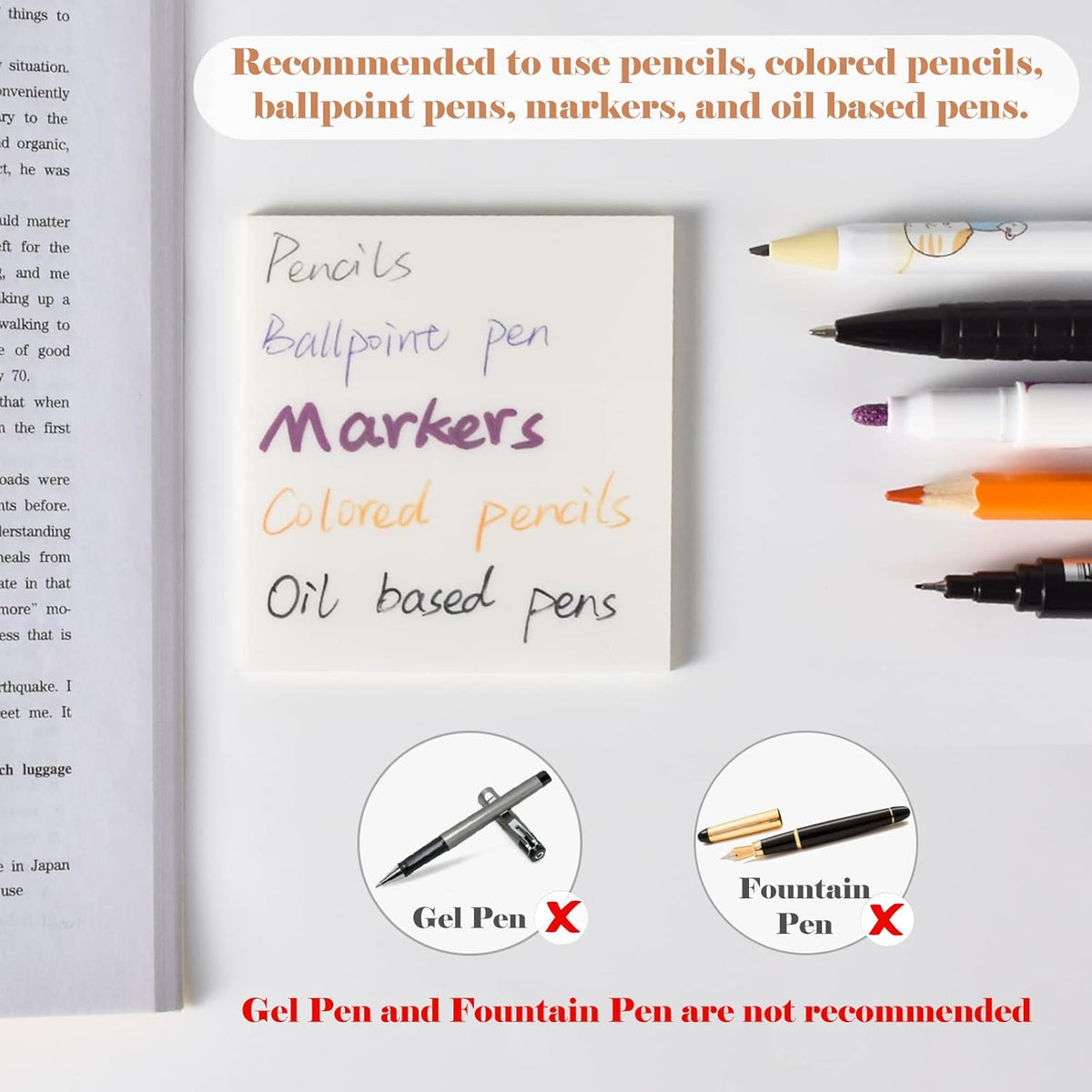 BAYTORY 700 Sheets Transparent Sticky Notes, Clear Waterproof 3 x 3 inch See Through Memo Pad, Self-Adhesive Translucent Writable Index Tabs for Annotating Books, Office & School Study Supplies