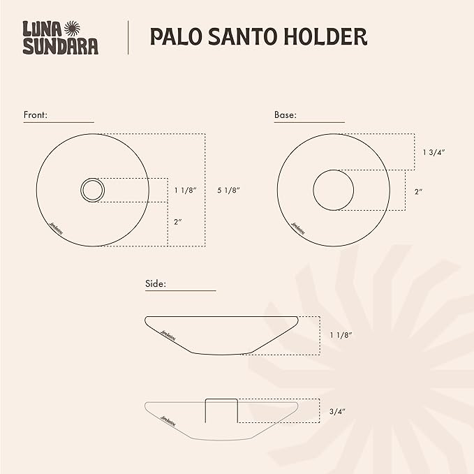 Luna Sundara Authentic Peru Pottery Palo Santo Stick Holder and Incense Holder Includes 5 Palo Santo Sticks Handmade Ceramic Smudge Bowl Sage Holder Palo Santo Holder (Apricot)