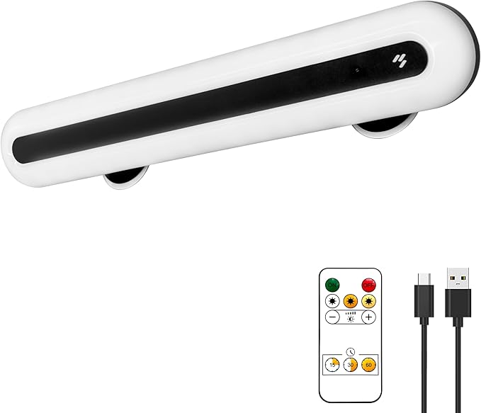 15" Vanity Lights for Mirror, Rechargeable Battery Operated Mirror Lights with Remote Control, 3 Temp&Adjustable Brightness Makeup Light, Cordless Lighting for Vanity Desk (Black-1Pack)