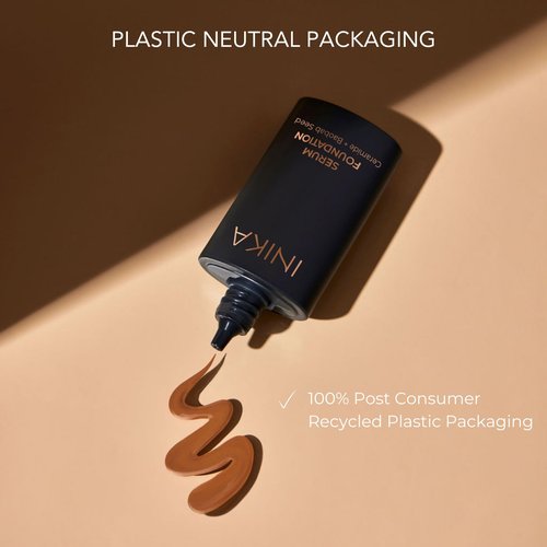 Organic Serum Foundation | Vegan, Buildable Coverage, Weightless Second Skin Feel, Transfer Proof with Skincare Ingredients in Sustainable Packaging. Gratitude 25ml