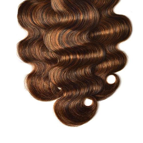 Fabimiya Human Hair Bundles 20 22 24 Inch Chocolate Brown P4/30 Body Wave Bundles Human Hair 100% Unprocessed Soft Sewn In Hair with Double Weft for Black Women